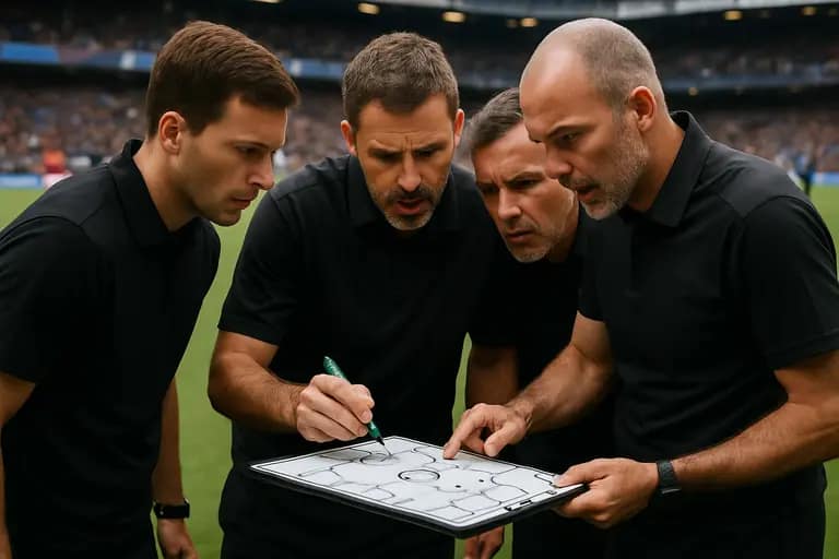 Columbus players pressing together in midfield
