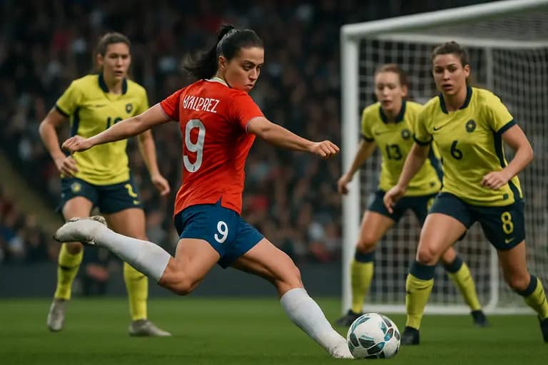 Forward striking a shot from inside the penalty area as defenders close down
