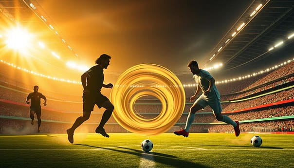 A grand soccer stadium, bathed in golden light, stands as a testament to the legendary players who have graced its field. In the foreground, ghostly silhouettes of icons like Pelé, Maradona, and Messi emerge, their iconic moves and skills immortalized. In the middle ground, a swirling vortex of soccer balls and trophies symbolizes the lasting impact these legends have had on the sport, shaping its evolution and inspiring generations of fans and players. The background features a panoramic view of the stadium, its grandeur and history serving as a backdrop to the enduring influence of these football immortals. A grand soccer stadium, bathed in golden light, stands as a testament to the legendary players who have graced its field. In the foreground, ghostly silhouettes of icons like Pelé, Maradona, and Messi emerge, their iconic moves and skills immortalized. In the middle ground, a swirling vortex of soccer balls and trophies symbolizes the lasting impact these legends have had on the sport, shaping its evolution and inspiring generations of fans and players. The background features a panoramic view of the stadium, its grandeur and history serving as a backdrop to the enduring influence of these football immortals.