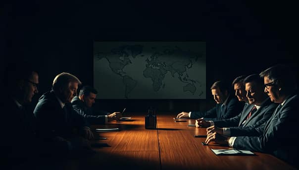 A dimly lit boardroom, with shadows cast across the faces of stern-looking executives gathered around a long table. The air is thick with tension, as they discuss heated debates over player transfers, lucrative TV deals, and allegations of corruption. In the background, a world map is partially obscured, a visual metaphor for the global scale of the controversies plaguing the football business. The lighting is dramatic, creating a moody and unsettling atmosphere, reflecting the gravity of the issues at hand. A dimly lit boardroom, with shadows cast across the faces of stern-looking executives gathered around a long table. The air is thick with tension, as they discuss heated debates over player transfers, lucrative TV deals, and allegations of corruption. In the background, a world map is partially obscured, a visual metaphor for the global scale of the controversies plaguing the football business. The lighting is dramatic, creating a moody and unsettling atmosphere, reflecting the gravity of the issues at hand.