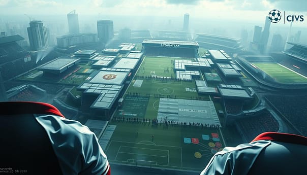 A strategic masterplan unfolds across a vast, dynamic landscape. In the foreground, club crests and jerseys symbolize the high stakes of league promotions and relegations. Subtle details hint at the turbulent emotions - jubilation, despair, determination. The middle ground features a mosaic of statistical data, tactical diagrams, and analytical visualizations, conveying the complex decision-making and planning required. In the distant background, stadiums and crowds evoke the intense spectacle, the roar of the fans. Cinematic lighting casts dramatic shadows, heightening the sense of gravity and historical significance. Rendered with a painterly, almost impressionistic style, this image distills the essence of the epic journeys teams undertake to secure their place in the hierarchy. A strategic masterplan unfolds across a vast, dynamic landscape. In the foreground, club crests and jerseys symbolize the high stakes of league promotions and relegations. Subtle details hint at the turbulent emotions - jubilation, despair, determination. The middle ground features a mosaic of statistical data, tactical diagrams, and analytical visualizations, conveying the complex decision-making and planning required. In the distant background, stadiums and crowds evoke the intense spectacle, the roar of the fans. Cinematic lighting casts dramatic shadows, heightening the sense of gravity and historical significance. Rendered with a painterly, almost impressionistic style, this image distills the essence of the epic journeys teams undertake to secure their place in the hierarchy.