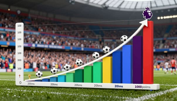 A chart or graphic depicting the climb to 100 points in a Premier League season, showing the steep curve of points accumulation for a record-breaking team. A chart or graphic depicting the climb to 100 points in a Premier League season, showing the steep curve of points accumulation for a record-breaking team.