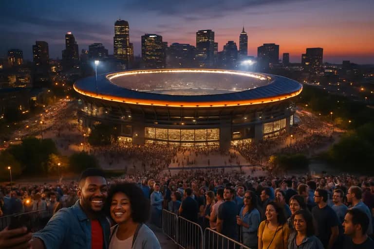 Soccer venue prepared for an international match day